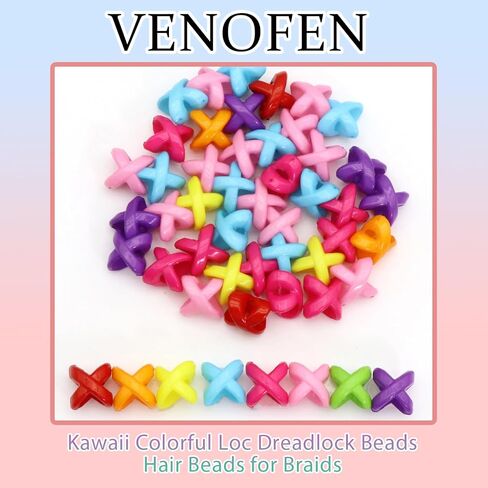 VENOFEN 50PCS Hair Beads for Braids - Candy Color Loc Dreadlock and Hair Jewelry Accessories for Kids and Women in Saudi Arabia