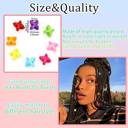 VENOFEN 50PCS Hair Beads for Braids - Candy Color Loc Dreadlock and Hair Jewelry Accessories for Kids and Women in Saudi Arabia