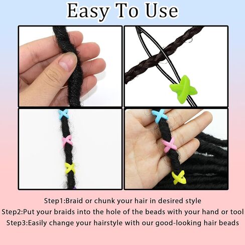 VENOFEN 50PCS Hair Beads for Braids - Candy Color Loc Dreadlock and Hair Jewelry Accessories for Kids and Women in Saudi Arabia