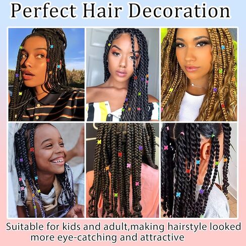 VENOFEN 50PCS Hair Beads for Braids - Candy Color Loc Dreadlock and Hair Jewelry Accessories for Kids and Women in Saudi Arabia