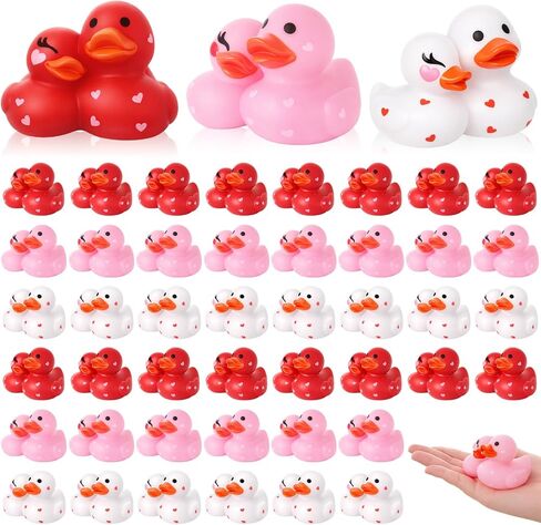 Deekin 24 قطعة من البط المطاطي للعروس والعريس لحفلات الزفاف تفضل الأزواج البط 2.8 بوصة Sweet Ducky Darling Party تفضل الهدايا ليوم الزفاف التذكاري ديكورات الحفلات كب كيك توبر (الحب) in Kuwait