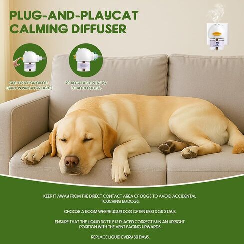 80S Dog Calming Diffuser, 4-in-1Dog Pheromones Calming Diffuser - for Stress, Destructive Behavior, Pee Accidents, Separation Anxiety, Barking, Aggression & Chewing - Help Train Dogs to Pee in Kuwait