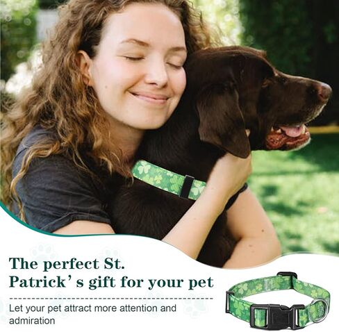 3 Pieces St. Patrick's Day Dog Collars Adjustable Collars for Dogs Dog Collars for Holiday Pet Supplies (Fresh Color,Shamrock Pattern) in Saudi Arabia