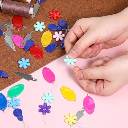 40 Pcs Needle Threaders Needle Threader for Hand Sewing Multicolor Plastic Embroidery Needles Threader 4 Type Simple Needles Threaders for Sewing Machin Embroidery Floss Small Eye Needls in Saudi Arabia