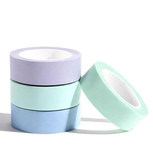 4 Roll Solid Color Washi Tape, 32 Ft X 0.59" Mint Green Powder Blue Purple and Blue Washi Tape Set Low Tack Tapes Masking Self-Adhesive Tapes for Packaging Journals Scrapbooks Diy Crafts Gifts in Saudi Arabia