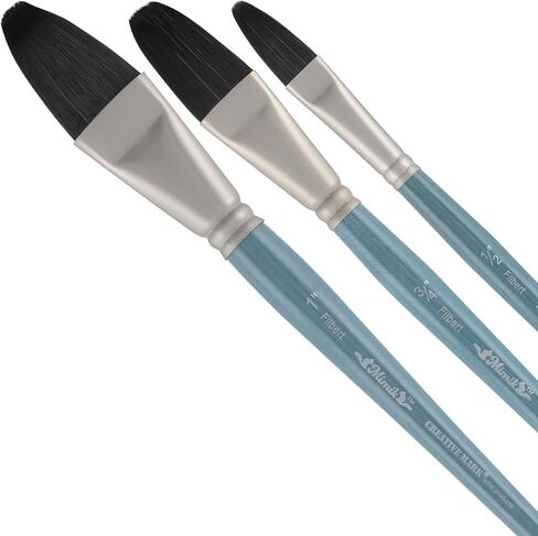 Creative Mark Mimik Professional Watercolor Brushes - Filbert Set of 3 - Synthetic Squirrel Hair - Natural Bristle Artist Brushes for Watercolors, Gouache & Acrylics in Saudi Arabia