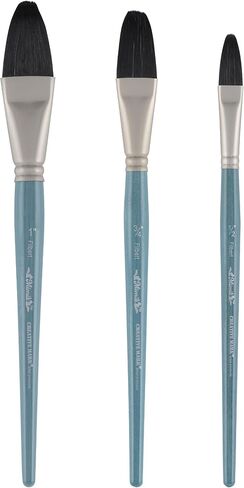 Creative Mark Mimik Professional Watercolor Brushes - Filbert Set of 3 - Synthetic Squirrel Hair - Natural Bristle Artist Brushes for Watercolors, Gouache & Acrylics in Saudi Arabia