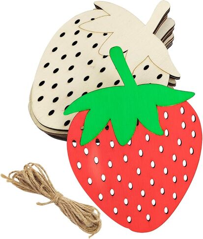 30 Pack 4 Inch Wood Strawberry Cutouts Unfinished Wood Strawberry Crafts Wooden Strawberry Hanging Ornaments DIY Strawberry Craft Gift Tags for Home Party Decoration in Saudi Arabia