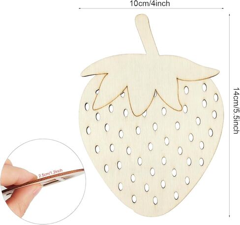 30 Pack 4 Inch Wood Strawberry Cutouts Unfinished Wood Strawberry Crafts Wooden Strawberry Hanging Ornaments DIY Strawberry Craft Gift Tags for Home Party Decoration in Saudi Arabia