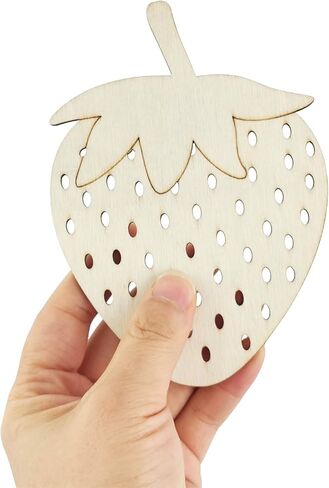 30 Pack 4 Inch Wood Strawberry Cutouts Unfinished Wood Strawberry Crafts Wooden Strawberry Hanging Ornaments DIY Strawberry Craft Gift Tags for Home Party Decoration in Saudi Arabia