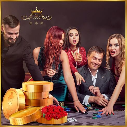 Honoson 12 قطعة ديكورات حفلات الكازينو مقاس 9 بوصة كبيرة من العملات الذهبية صناديق هدايا عملاقة من العملات الذهبية قطعة مركزية لطاولة الألعاب الليلية لوازم حفلات الكرة in Kuwait