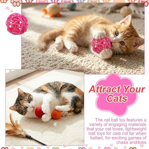 MAQUITA 100 Pcs Cat Jingle Balls Toys Bulk, Plastic Small Crinkle Ball Assorted Cat Balls with Bell for Kitten Chase Pounce Rattle Play Toys (Multicolor) in Saudi Arabia