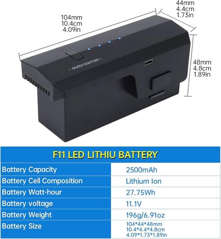 sea jump 2PCS 11.1V 2500mAh Lithium Battery for SJRC F11/F11pro F24/F24 Pro DE22/DE22pro F35 Folding Four-axis Aircraft Aerial Photography Brushless Remote Control Aircraft Battery in Saudi Arabia
