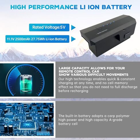 sea jump 2PCS 11.1V 2500mAh Lithium Battery for SJRC F11/F11pro F24/F24 Pro DE22/DE22pro F35 Folding Four-axis Aircraft Aerial Photography Brushless Remote Control Aircraft Battery in Saudi Arabia