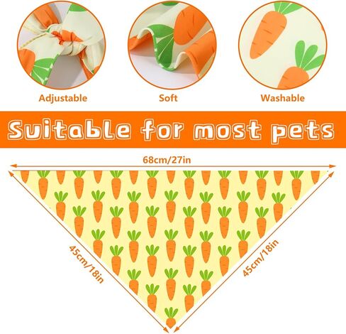 Whaline 36Pcs Spring Dog Bandana Triangle Pet Scarf Adjustable Puppy Neckerchief Colorful Easter Egg Floral Bunny Rabbit Flower Dog Bib for Medium Large Cat Costume Accessories in Saudi Arabia