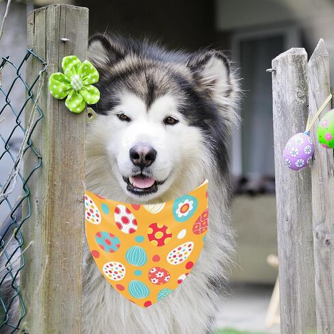 Whaline 36Pcs Spring Dog Bandana Triangle Pet Scarf Adjustable Puppy Neckerchief Colorful Easter Egg Floral Bunny Rabbit Flower Dog Bib for Medium Large Cat Costume Accessories in Saudi Arabia