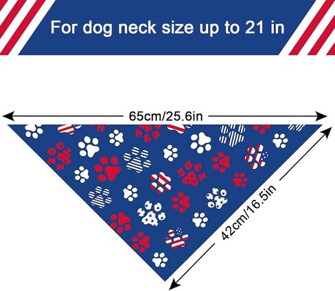 GeRRiT 2 Pack 4th of July Dog Bandanas, American Independence Flag Dog Bandana, Holiday Festival Accessories for Small, Medium, Large Dogs and Cats, Blue1 in Saudi Arabia