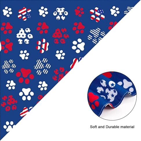 GeRRiT 2 Pack 4th of July Dog Bandanas, American Independence Flag Dog Bandana, Holiday Festival Accessories for Small, Medium, Large Dogs and Cats, Blue1 in Saudi Arabia