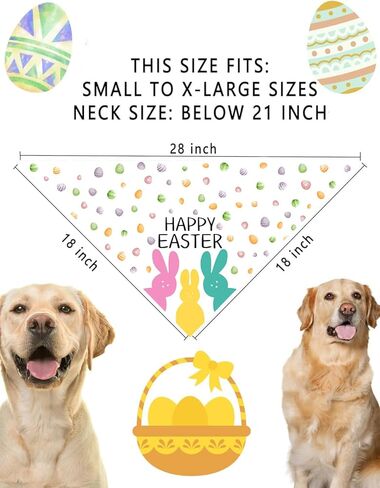 Easter Dog Bandanas, Reversible Hello Pepes Easter Eggs Pet Scarf 2 Pack, Happy Easter Puppy Dual-Layer Dog Kerchief in Saudi Arabia
