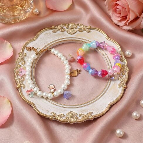 150 PCS Making Mixed Color Trumpet Flowers Bead Glass Lily Bell Flower Beads, Bulk Bell Flower Spacer Bead Gradient Clear Cute Beads Charms for Bracelets, Necklaces Jewelry Making in Saudi Arabia
