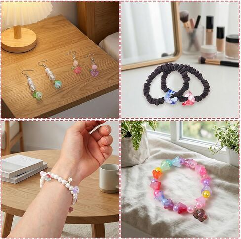 150 PCS Making Mixed Color Trumpet Flowers Bead Glass Lily Bell Flower Beads, Bulk Bell Flower Spacer Bead Gradient Clear Cute Beads Charms for Bracelets, Necklaces Jewelry Making in Saudi Arabia