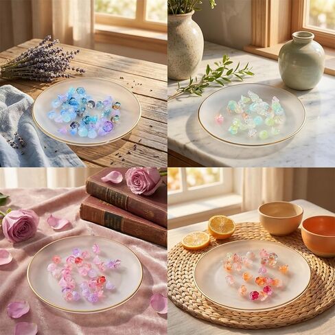150 PCS Making Mixed Color Trumpet Flowers Bead Glass Lily Bell Flower Beads, Bulk Bell Flower Spacer Bead Gradient Clear Cute Beads Charms for Bracelets, Necklaces Jewelry Making in Saudi Arabia
