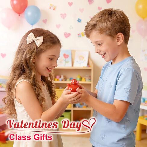 24 Pack Valentines Day Rubber Ducks, Bulk Heart Themed Duckies for Classroom Exchange Gifts, School Prizes & Party Favors | Cute Valentines Giveaways for Kids, Jeep Ducking & Handouts in Saudi Arabia