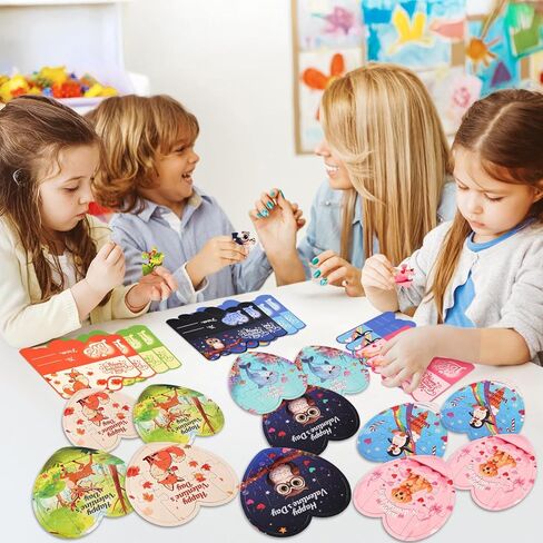 24 Packs Valentines Cards for Kids Classroom with Heart Jigsaw Puzzle Set,Valentines Day Gifts for Kids School,Classroom Must Haves Exchange Prizes Valentines Party Favors for Him Her Boys and Girls in Saudi Arabia
