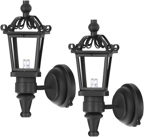 2 قطعة من مصابيح الحائط LED لبيت الدمى من Toyvian 1 12 مقياس أثاث مصباح الجدار DIY لبيت الدمى وغرفة المعيشة نماذج أضواء بيت الدمية الصغيرة in Kuwait