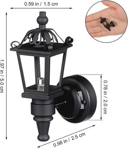 2 قطعة من مصابيح الحائط LED لبيت الدمى من Toyvian 1 12 مقياس أثاث مصباح الجدار DIY لبيت الدمى وغرفة المعيشة نماذج أضواء بيت الدمية الصغيرة in Kuwait