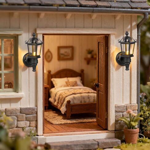 2 قطعة من مصابيح الحائط LED لبيت الدمى من Toyvian 1 12 مقياس أثاث مصباح الجدار DIY لبيت الدمى وغرفة المعيشة نماذج أضواء بيت الدمية الصغيرة in Kuwait