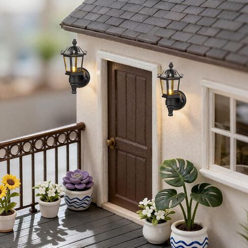 2 قطعة من مصابيح الحائط LED لبيت الدمى من Toyvian 1 12 مقياس أثاث مصباح الجدار DIY لبيت الدمى وغرفة المعيشة نماذج أضواء بيت الدمية الصغيرة in Kuwait