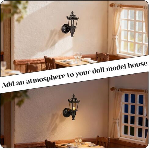2 قطعة من مصابيح الحائط LED لبيت الدمى من Toyvian 1 12 مقياس أثاث مصباح الجدار DIY لبيت الدمى وغرفة المعيشة نماذج أضواء بيت الدمية الصغيرة in Kuwait