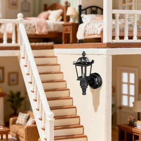 2 قطعة من مصابيح الحائط LED لبيت الدمى من Toyvian 1 12 مقياس أثاث مصباح الجدار DIY لبيت الدمى وغرفة المعيشة نماذج أضواء بيت الدمية الصغيرة in Kuwait