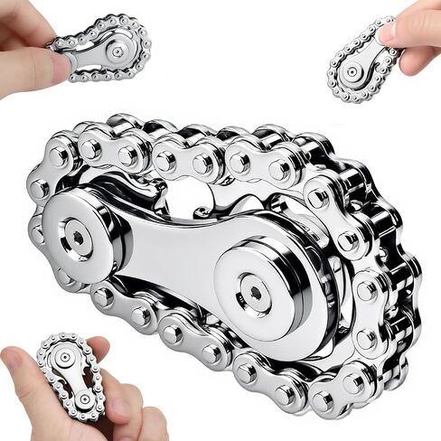 Metal Bike Chain Gear Fidget Spinner for Adults Kids, Sprocket Fidgets Chain Toys,EDC Novelty Stress Relief Toys, Cool Birthday Present for Boy Man in Kuwait