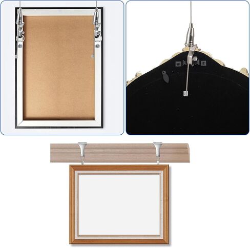 Adjustable Picture Hanging Wire Kit, 6PCS 1.5M Stainless Steel Art Display System, 55LB Load Capacity, S Hooks for Gallery Exhibition Mirror Billboards in Saudi Arabia
