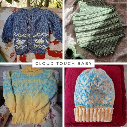 Cloud Touch Baby - خيوط DK ناعمة مضادة للوبر لملابس الأطفال والبطانيات والكروشيه والحياكة أميجورومي، 90% أكريليك 10% فيسكوز مشتق من الخيزران، 3.53 أونصة / 262 ياردة (أصفر فاتح، عبوة واحدة) in Kuwait