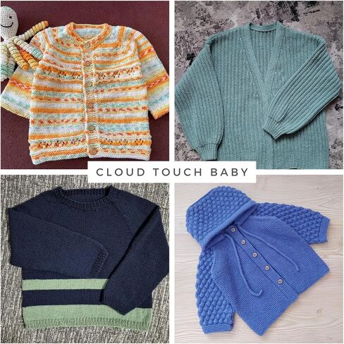 Cloud Touch Baby - خيوط DK ناعمة مضادة للوبر لملابس الأطفال والبطانيات والكروشيه والحياكة أميجورومي، 90% أكريليك 10% فيسكوز مشتق من الخيزران، 3.53 أونصة / 262 ياردة (أصفر فاتح، عبوة واحدة) in Kuwait