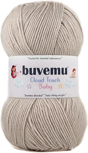 Cloud Touch Baby - خيوط DK ناعمة مضادة للوبر لملابس الأطفال والبطانيات والكروشيه والحياكة أميجورومي، 90% أكريليك 10% فيسكوز مشتق من الخيزران، 3.53 أونصة / 262 ياردة (أصفر فاتح، عبوة واحدة) in Kuwait