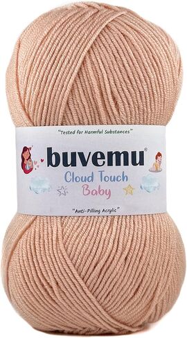Cloud Touch Baby - خيوط DK ناعمة مضادة للوبر لملابس الأطفال والبطانيات والكروشيه والحياكة أميجورومي، 90% أكريليك 10% فيسكوز مشتق من الخيزران، 3.53 أونصة / 262 ياردة (أصفر فاتح، عبوة واحدة) in Kuwait