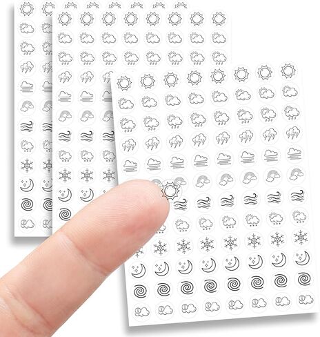 Weather Planner Stickers – Clear, Removable, Waterproof | 3 Sheets with 100+ Icons | Weather Tracker for Bullet Journals & Calendars in Saudi Arabia