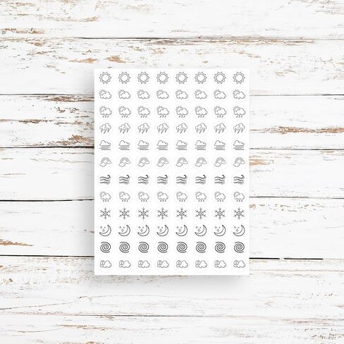 Weather Planner Stickers – Clear, Removable, Waterproof | 3 Sheets with 100+ Icons | Weather Tracker for Bullet Journals & Calendars in Saudi Arabia