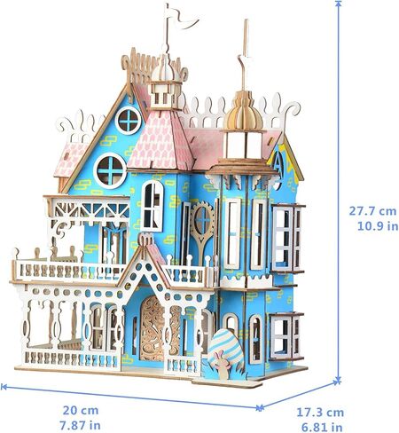 3D Puzzle Dollhouse for Kids, 3D Jigsaw Dollhouse Puzzle for Girls - Educational Paper Craft Toys for Game Xmas Birthday Easter Gifts, Easy to Assemble ，174pcs in Saudi Arabia
