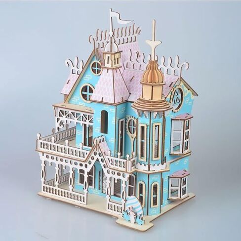 3D Puzzle Dollhouse for Kids, 3D Jigsaw Dollhouse Puzzle for Girls - Educational Paper Craft Toys for Game Xmas Birthday Easter Gifts, Easy to Assemble ，174pcs in Saudi Arabia