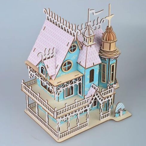 3D Puzzle Dollhouse for Kids, 3D Jigsaw Dollhouse Puzzle for Girls - Educational Paper Craft Toys for Game Xmas Birthday Easter Gifts, Easy to Assemble ，174pcs in Saudi Arabia