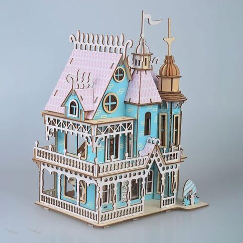 3D Puzzle Dollhouse for Kids, 3D Jigsaw Dollhouse Puzzle for Girls - Educational Paper Craft Toys for Game Xmas Birthday Easter Gifts, Easy to Assemble ，174pcs in Saudi Arabia