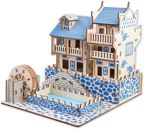 3D Puzzle Dollhouse for Kids, 3D Jigsaw Dollhouse Puzzle for Girls - Educational Paper Craft Toys for Game Xmas Birthday Easter Gifts, Easy to Assemble ，174pcs in Kuwait