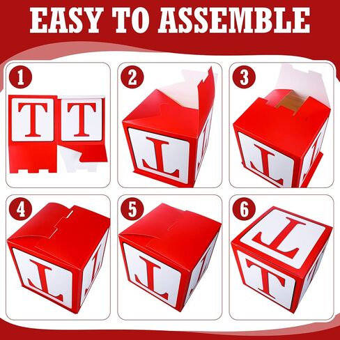 3 Pcs 2nd Birthday Balloon Box Set, Toy Inspire Balloon Blocks 11.8 x 11.8 Inches Birthday Party Supplies Decorations for Toy Theme Parties Celebration Baby Shower(Two) in Saudi Arabia