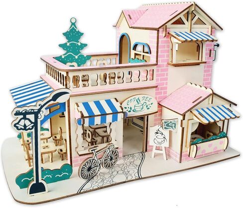 3D Puzzle Dollhouse for Kids, 3D Jigsaw Dollhouse Puzzle for Girls - Educational Paper Craft Toys for Game Xmas Birthday Easter Gifts, Easy to Assemble ，174pcs in Saudi Arabia