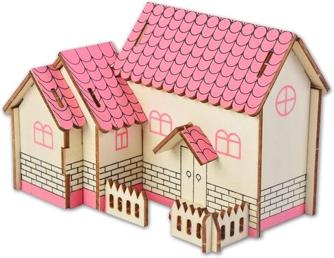 3D Puzzle Dollhouse for Kids, 3D Jigsaw Dollhouse Puzzle for Girls - Educational Paper Craft Toys for Game Xmas Birthday Easter Gifts, Easy to Assemble ，174pcs in Saudi Arabia